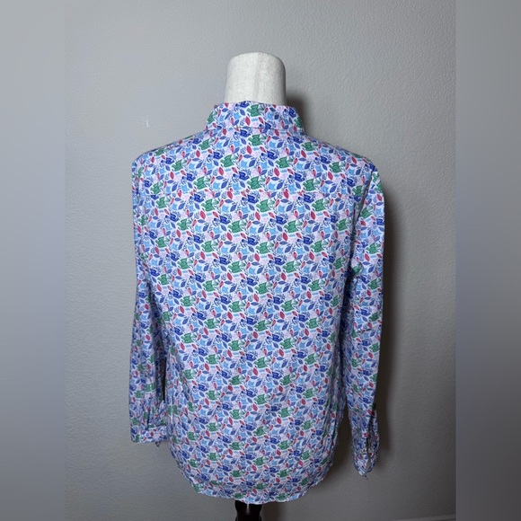 Boden Colorful Leaf Print Classic Cotton Button Down Shirt Size 8R - Picture 3 of 8